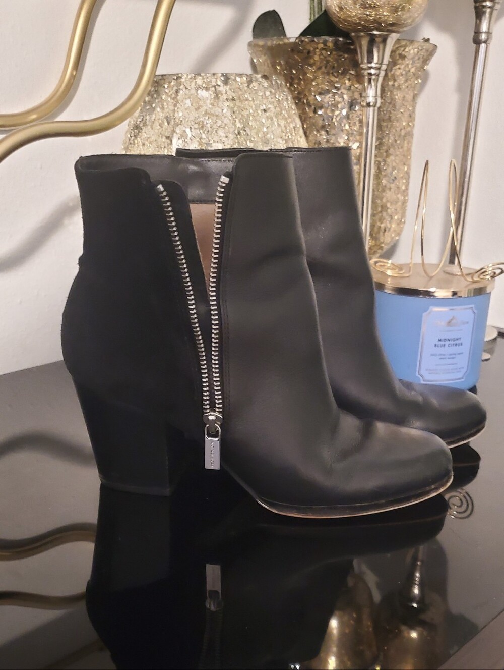 💕 Michael Kors 💕 Genuine Leather Ankle Boots with Side Zip